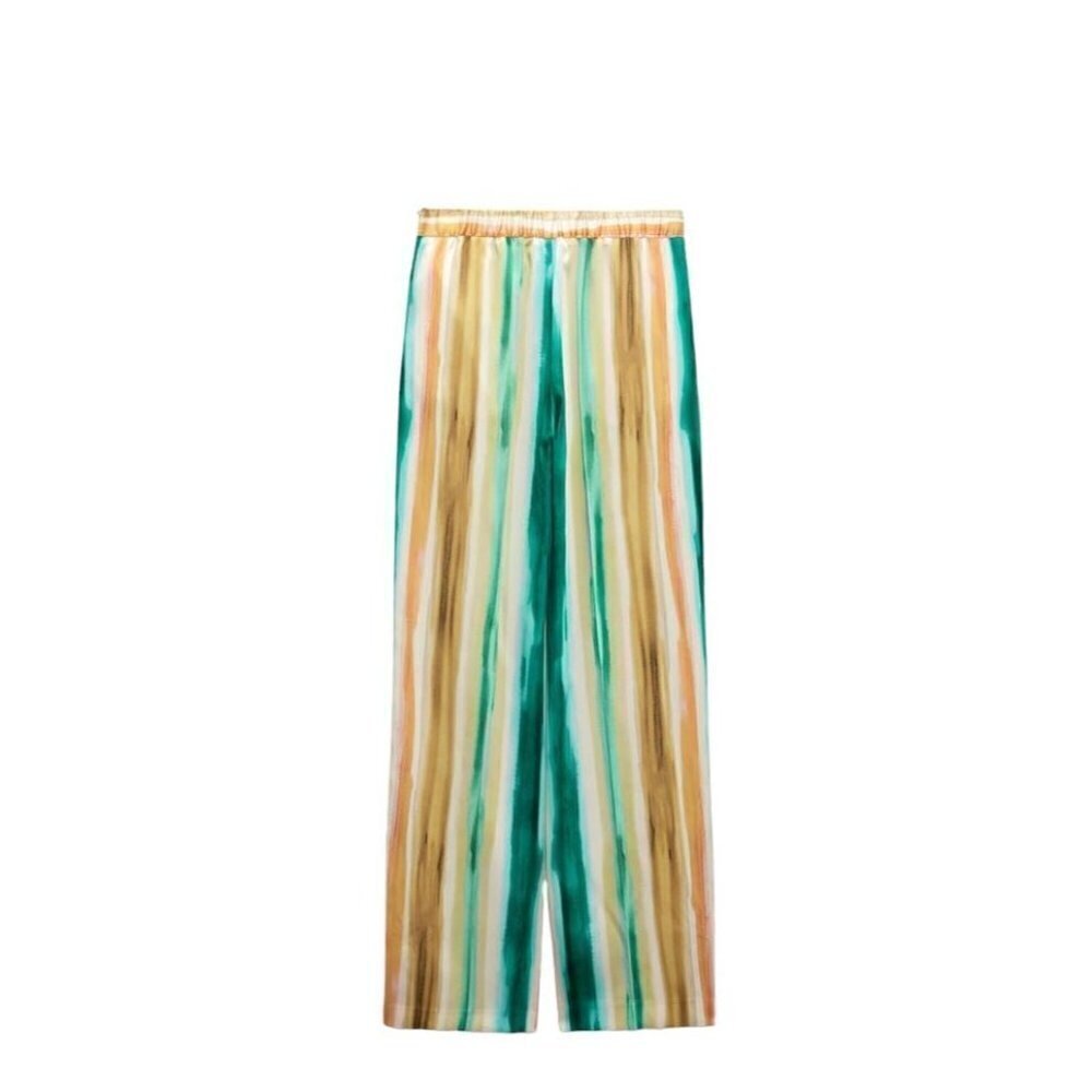 ZARA STRIPED STRAIGHT-FITT TROUSERS MULTICOLORED SIZE XL | 3013/247